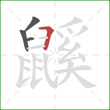 鼷的笔顺第4画:横折 鼷的笔顺第4画:横折