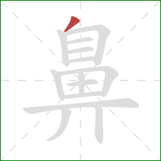 鼻的笔顺第1画:撇 鼻的笔顺第1画:撇