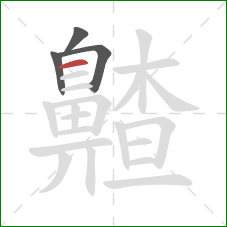 齄的笔顺第4画:横 齄的笔顺第4画:横