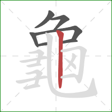 龜的笔顺第7画:竖 龜的笔顺第7画:竖