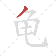 龟的笔顺第1画:撇 龟的笔顺第1画:撇